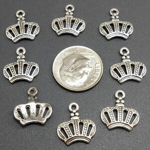 16pcs Crown Charms, royalty, jewelry making‎ supplies